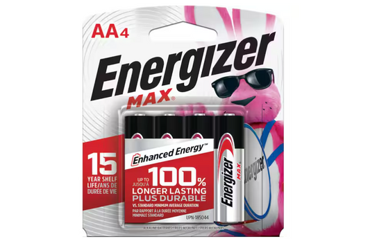 Energizer MAX AA Batteries (4-Pack), Double A Alkaline Batteries