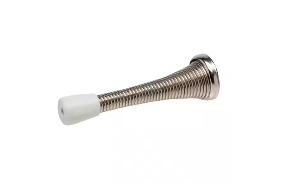 Everbilt 4 in. Satin Nickel Spring Door Stop
