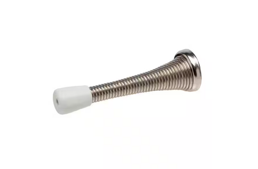Everbilt 4 in. Satin Nickel Spring Door Stop