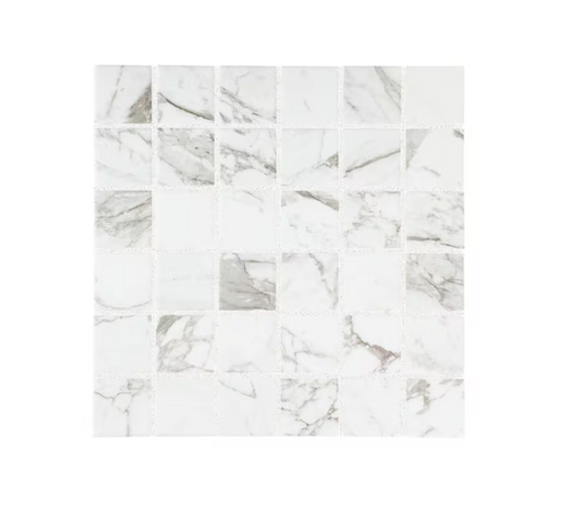 Marazzi EpicClean Milton Arabescato Marble 12 in. x 12 in. Glazed Ceramic Mosaic Tile (1 sq. ft. / piece)