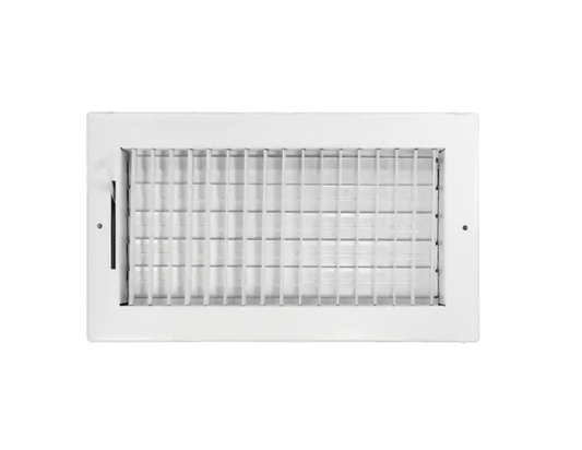 Venti Air 12 in x 6 in Adjustable, Single Deflection, 1 Way Supply Register for Duct Opening 12 in W x 6 in H