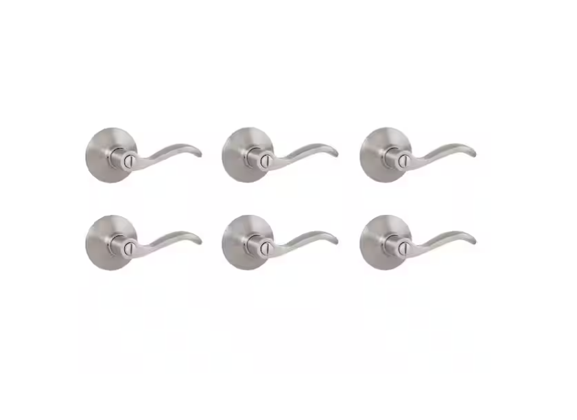 Defiant Naples Satin Nickel Bed and Bath Door Handle Contractor Pack