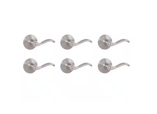 Defiant Naples Satin Nickel Bed and Bath Door Handle Contractor Pack
