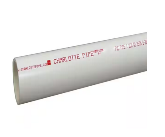 Charlotte Pipe 3 in. x 10 ft. PVC Schedule 40 DWV Pipe