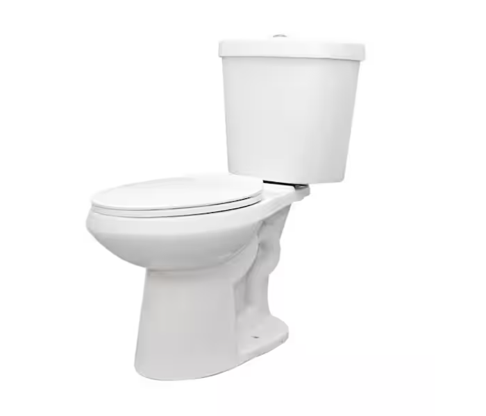 Glacier Bay 12 in. Rough In 2-Piece 1.0 GPF/1.28 GPF Dual Flush Elongated Toilet in White, Seat Included