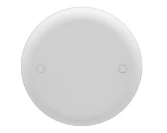 Carlon 4 in. White Non-Metallic Round Blank Electrical Ceiling Box Cover (CPC4WH)