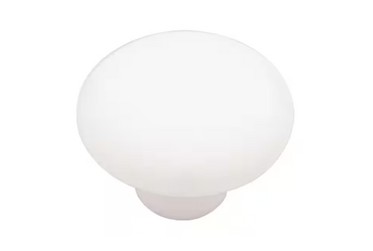 Liberty Ceramic Mushroom 1-1/2 in. (38 mm) Vintage White Round Cabinet Knob