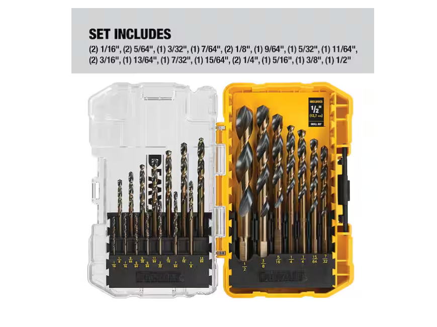 DEWALT Black and Gold Twist Drill Bit Set (21-Piece)