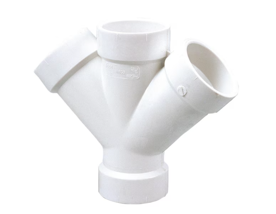 NIBCO 3 in. PVC DWV 45-Degree All Hub Double Wye