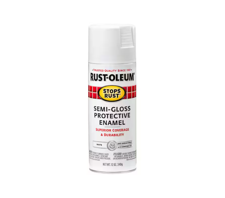 Rust-Oleum Stops Rust 12 oz. Protective Enamel Semi-Gloss White Spray Paint