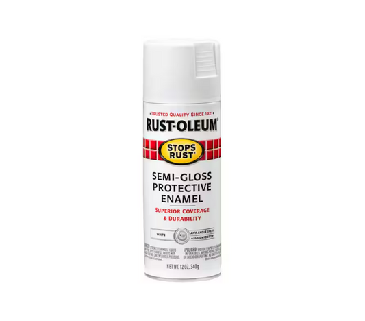 Rust-Oleum Stops Rust 12 oz. Protective Enamel Semi-Gloss White Spray Paint