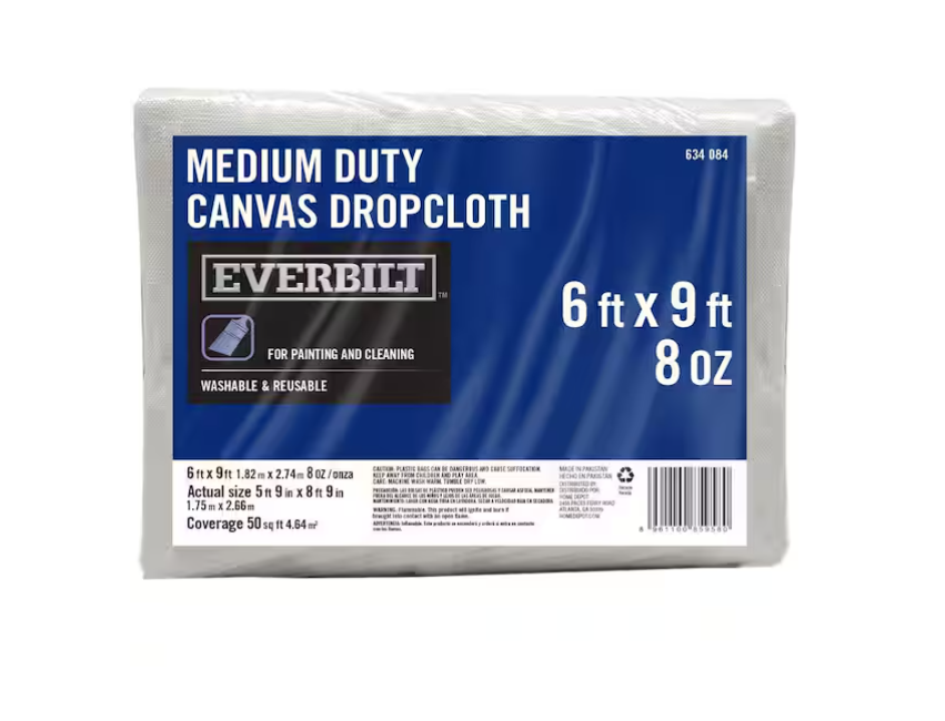 Everbilt 6 ft. x 9 ft. Medium Duty Canvas Drop Cloth