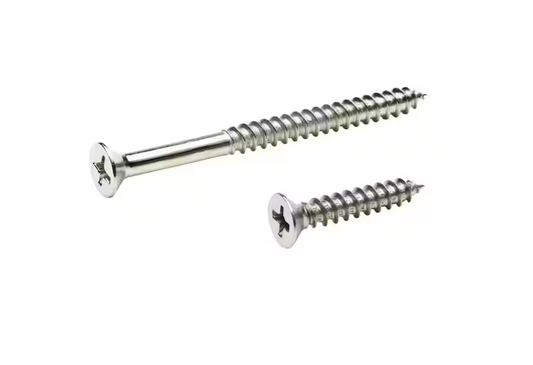 Everbilt #9 x 1 in. and #9 x 2-1/4 in. Phillips Flat-Head Chrome Door Hinge Wood Screw Kit (21-Pack)