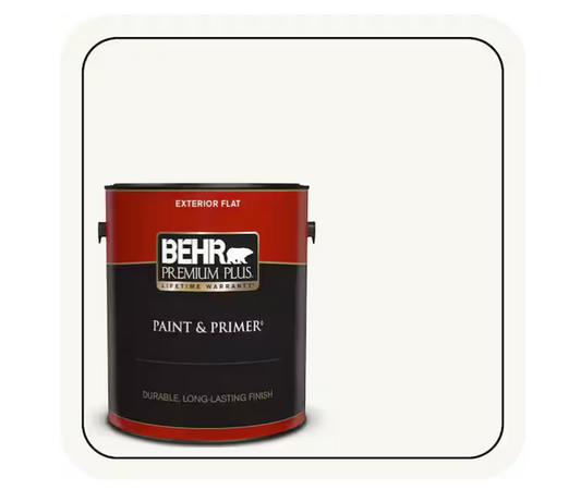 BEHR PREMIUM PLUS 1 gal. Ultra Pure White Flat Exterior Paint & Primer