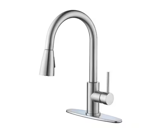 Glacier Bay Riverbend Single-Handle Pull Down Sprayer Kitchen Faucet in Stainless Steel