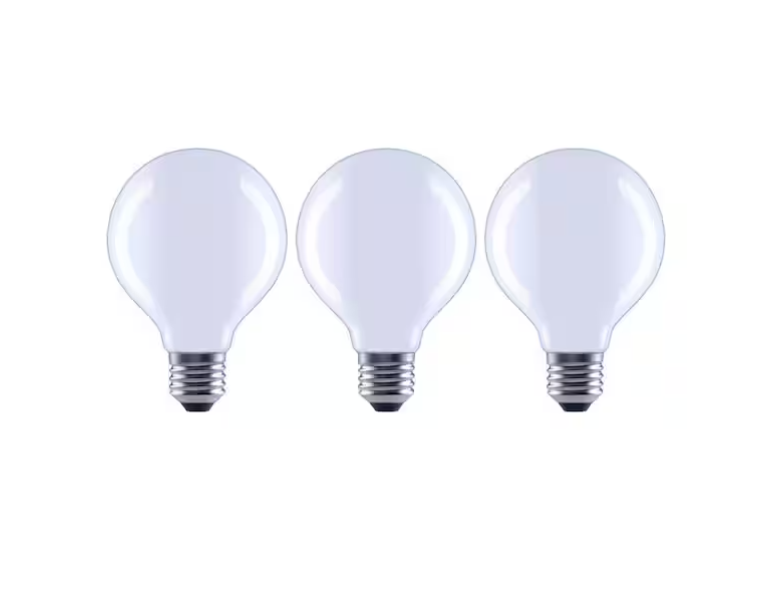 EcoSmart 100-Watt Equivalent G25 Dimmable Globe Frosted Glass Filament LED Vintage Edison Light Bulb Daylight (3-Pack)