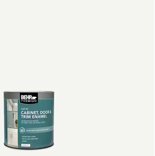 BEHR PREMIUM 1 qt. White Satin Enamel Interior/Exterior Cabinet, Door & Trim Paint