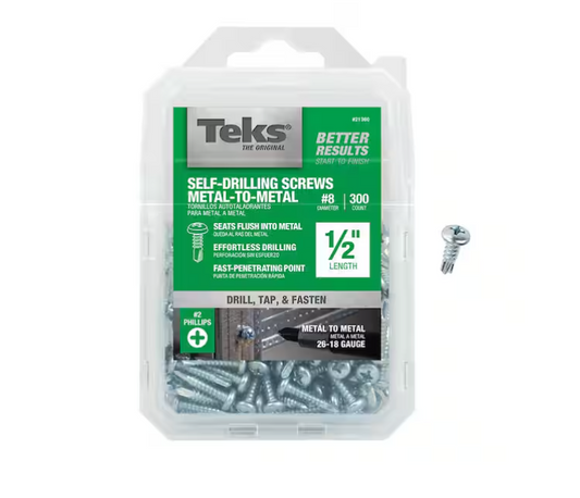 Teks #8 1/2 in. Phillips Pan-Head Self-Drilling Screws (300-Pack)