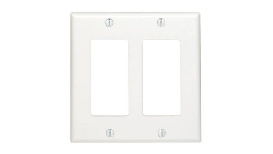 Leviton 2-Gang White Decora/Rocker Plastic Standard Wall Plate (1-Pack) 80409-W