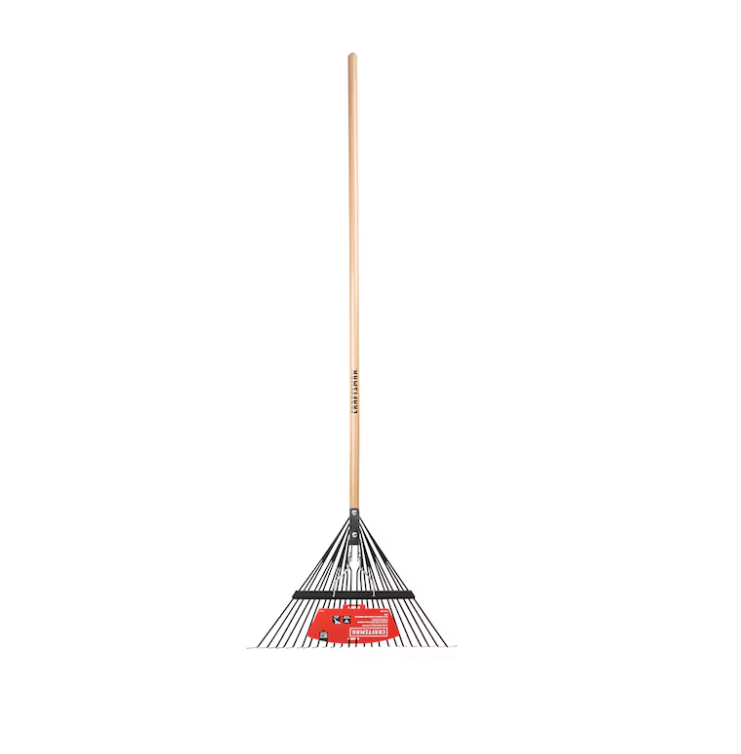 CRAFTSMAN 24-in Steel Leaf rake with Wood Handle
