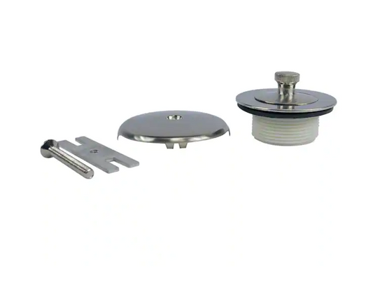 DANCO Lift and Turn Bath Tub Drain Trim Kit with Overflow in Brushed Nickel