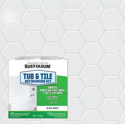 Rust-Oleum Specialty 1 Quart Gloss White Tub and Tile Refinishing Kit for Ceramic and Porcelain Surfaces