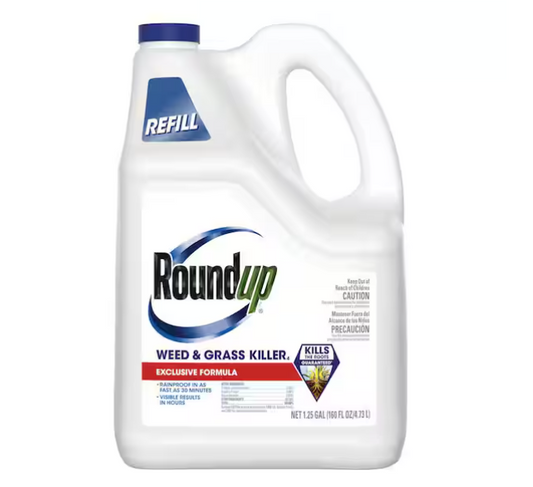 Roundup 1.25 Gal. Weed/Grass Killer4 Refill, Use In and Around Flower Beds, Trees, Driveways, Walkways, and More