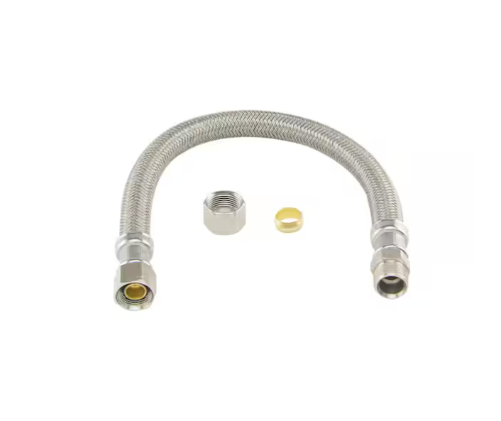 BrassCraft 3/8 in. Compression x 3/8 in. Compression x 12 in. Braided Polymer Faucet Supply Line with Nut and Sleeve