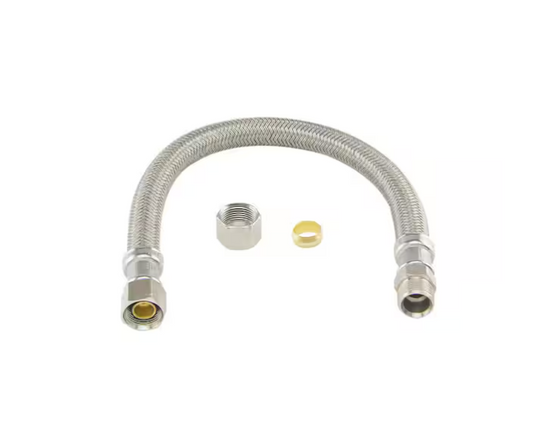 BrassCraft 3/8 in. Compression x 3/8 in. Compression x 12 in. Braided Polymer Faucet Supply Line with Nut and Sleeve