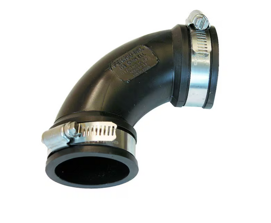 Fernco 1-1/2 in. PVC DWV 90-Degree Mechanical Elbow Fitting