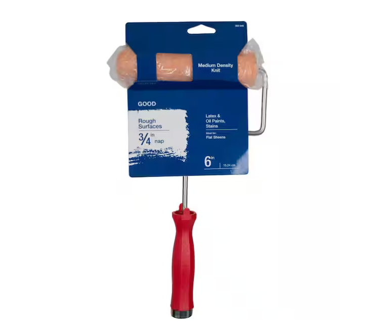 PRIVATE BRAND UNBRANDED Good 6 in. x 3/4 in. Medium-Density Knit Paint Roller Cover with Frame