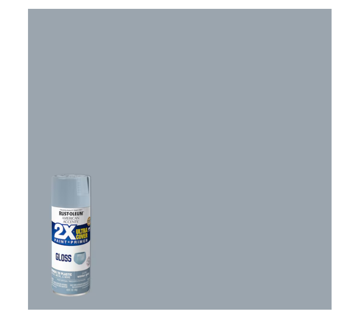 Rust-Oleum American Accents 2X Ultra Cover Gloss Winter Gray Oil-based Spray paint and primer in one ( NET WT. 12-oz )