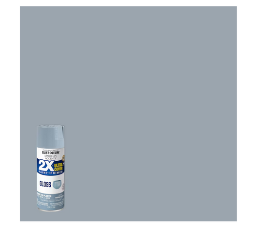 Rust-Oleum American Accents 2X Ultra Cover Gloss Winter Gray Oil-based Spray paint and primer in one ( NET WT. 12-oz )