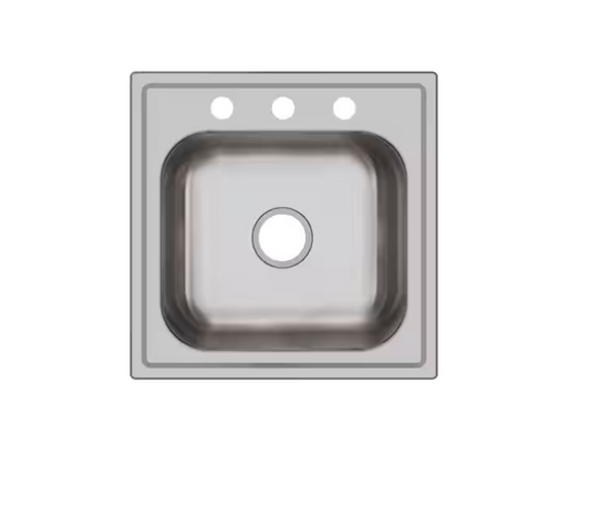 Elkay Dayton 20 in. Drop-in Single Bowl 20-Gauge Premium Satin Stainless Steel Kitchen Sink Only