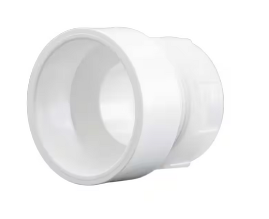 Charlotte Pipe 1-1/2 in. x 1-1/4 in. PVC DWV Female Trap Adapter with Washer/P-Nut