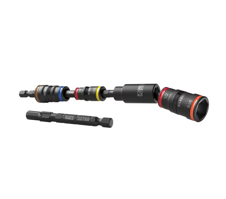 Klein Tools Impact Flip Socket Set With Swivel Adapter, 6 Piece