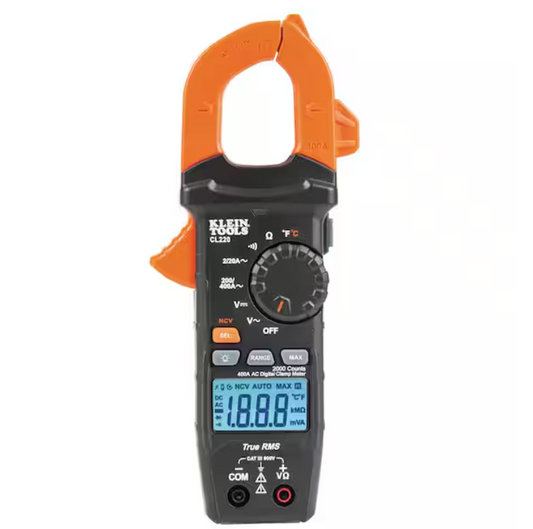 Klein Tools 400 Amp Digital Clamp Meter, AC Auto-Ranging with Temp