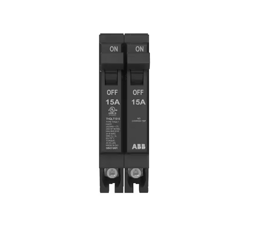 ABB 2-15 Amp Single-Pole Tandem 120-Volt/240-Volt Circuit Breaker (THQLT1515A)