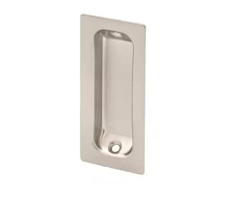 Prime-Line 3-1/4 in., Solid Brass with Satin Nickel Finish, Rectangular Finger Pull (2-pack)