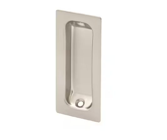 Prime-Line 3-1/4 in., Solid Brass with Satin Nickel Finish, Rectangular Finger Pull (2-pack)