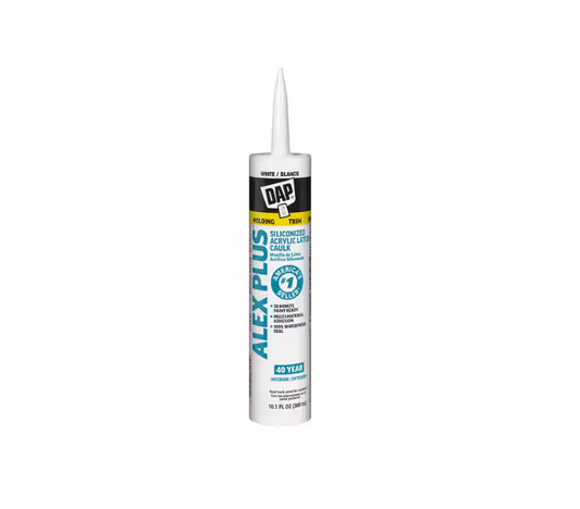 DAP ALEX Plus Fast Dry 10.1-oz Paint and Trim White Paintable Latex Caulk