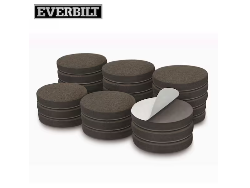 Everbilt 1 1/2 in. Brown Round Felt Heavy Duty Self Adhesive Furniture Pads (24-Pack)