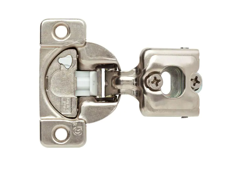 Everbilt 1 Pair Face Frame 35 mm 110-Degree 3/4 in. Overlay Soft Close Nickel Cabinet Hinge (2 Pieces)