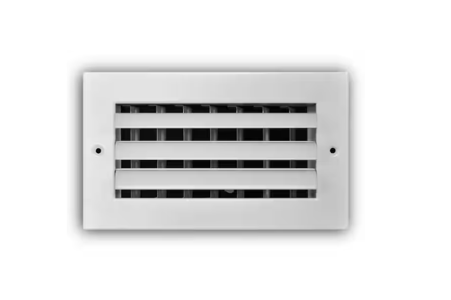 Everbilt 8 in. x 4 in. 1-Way Aluminum Adjustable Curved Blade Wall/Ceiling Register in White