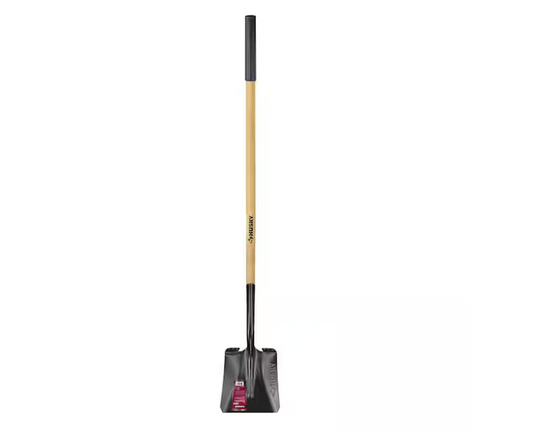 Husky 47 in. L Wood Handle Carbon Steel Transfer Shovel with Grip