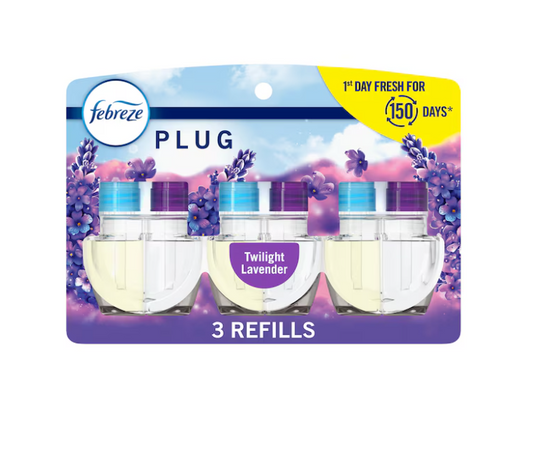Febreze Plug Refill 0.87 -fl oz Twilight Lavender Refill Air Freshener 3 -Pack