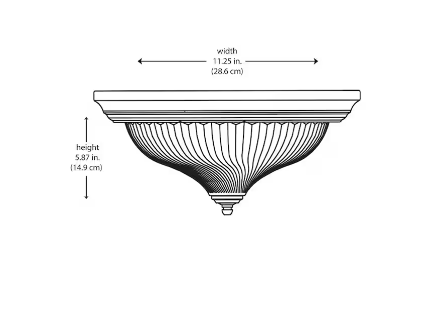 11.25 in. 2-Light Brushed Nickel Flush Mount Ceiling Light Fixture with Frosted Swirl Glass Shade