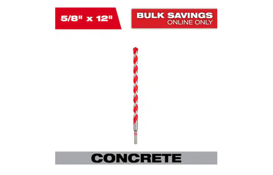 Milwaukee 5/8 in. x 10 in. x 12 in. Carbide Hammer Drill Bit