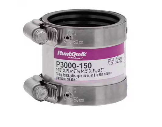 Fernco Proflex 1-1/2 in. Neoprene Shielded Coupling