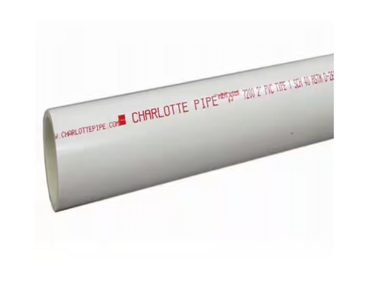 Charlotte Pipe 4 in. x 10 ft. PVC Schedule 40 DWV Pipe